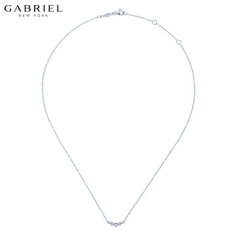 14KW 0.09ctw Natural Diamond Necklace