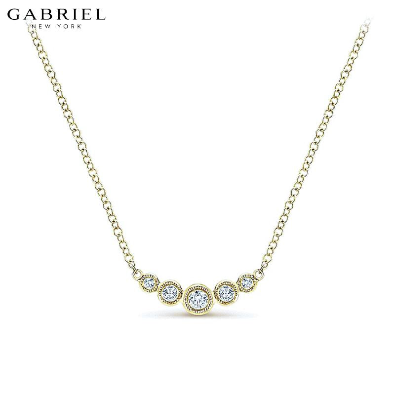 14KY 0.09ctw Natural Diamond Necklace