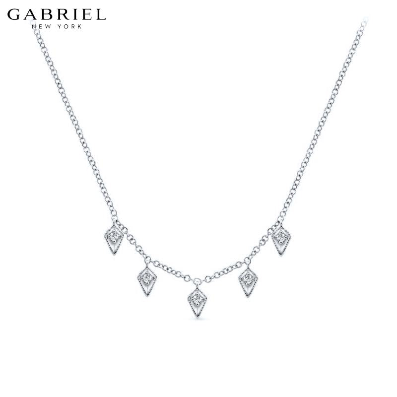 14KW 0.07ctw Natural Diamond Necklace