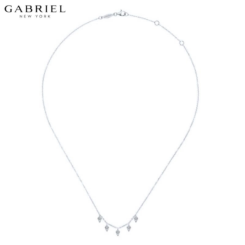 14KW 0.07ctw Natural Diamond Necklace