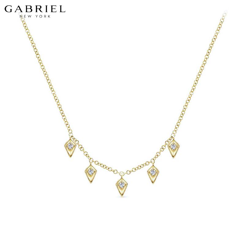 14KY 0.07ctw Natural Diamond Necklace