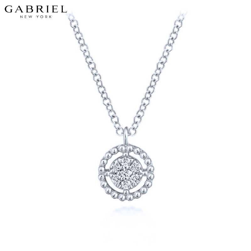 14KW 0.05ctw Natural Diamond Necklace