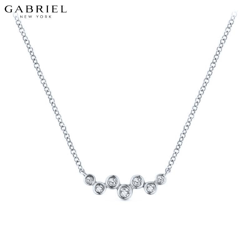 14KW 0.08ctw Natural Diamond Necklace