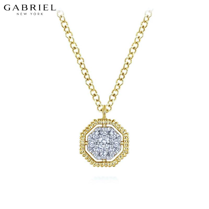 14KY 0.08ctw Natural Diamond Necklace