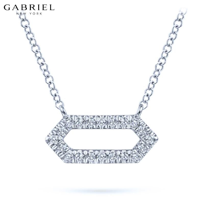 14KW 0.09ctw Natural Diamond Necklace