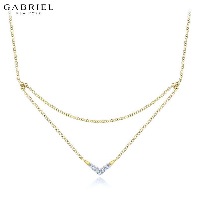 14KY 0.04ctw Natural Diamond Necklace