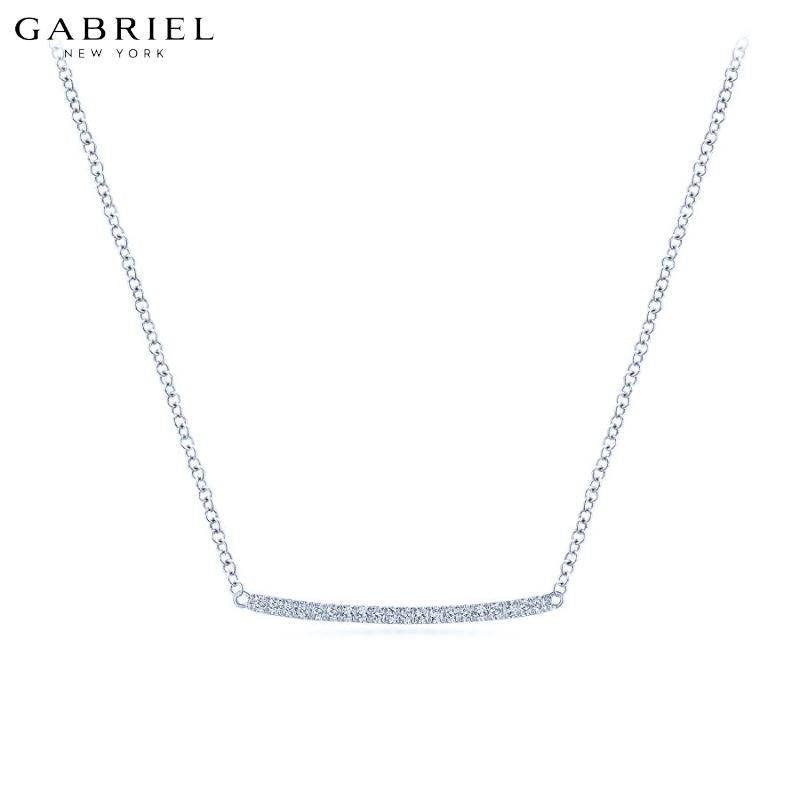 14KW 0.09ctw Natural Diamond Necklace