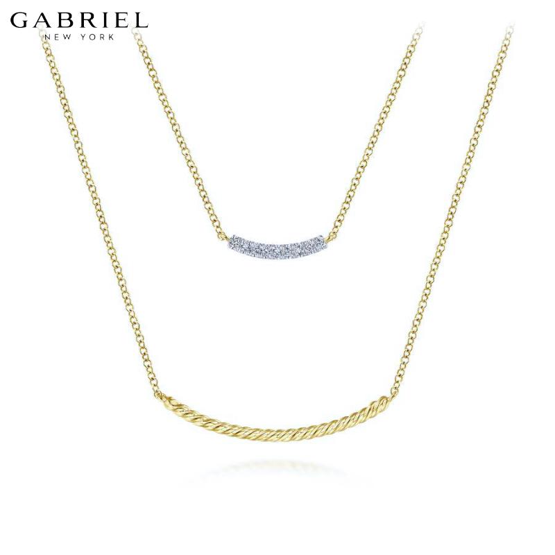 14KY 0.06ctw Natural Diamond Necklace