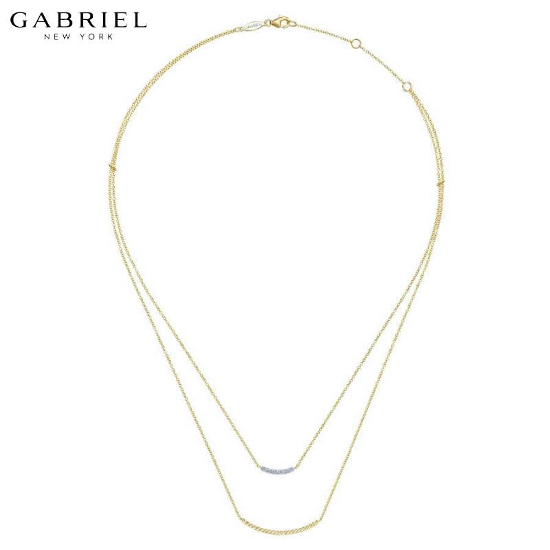 14KY 0.06ctw Natural Diamond Necklace