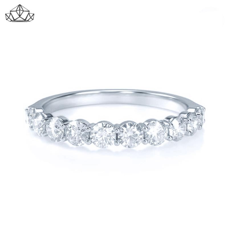 14KW 0.70ctw Shared Prong Natural Diamond Ring 3.0mm