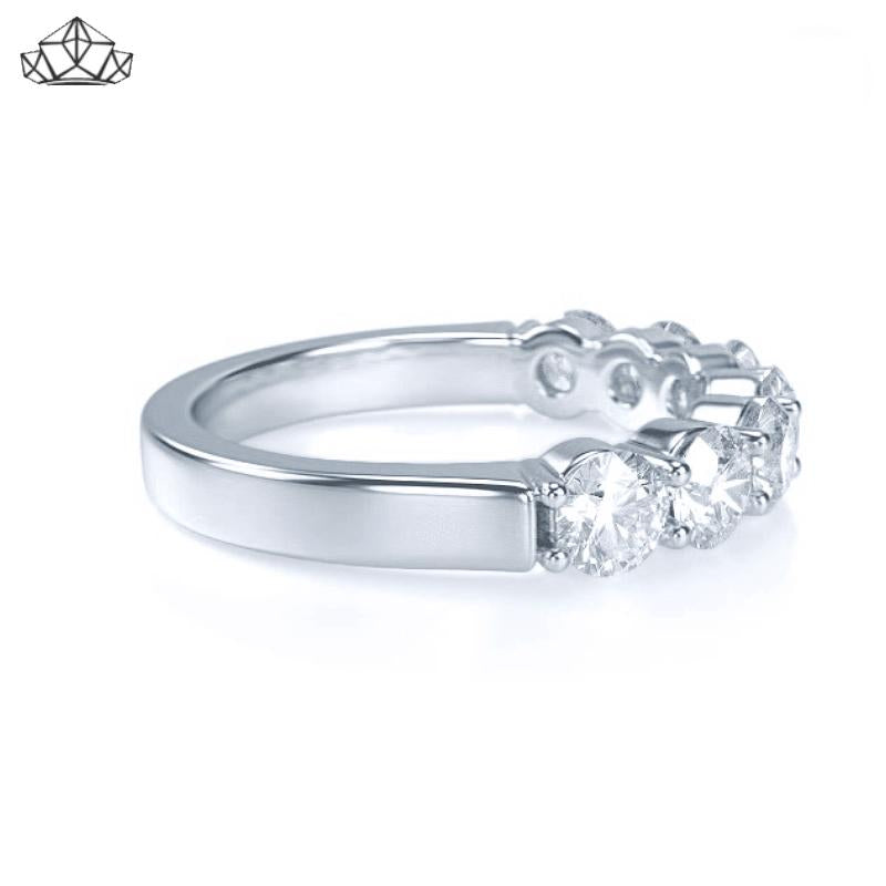 14KW 1.40ctw Shared Prong Natural Diamond Ring 4.5mm