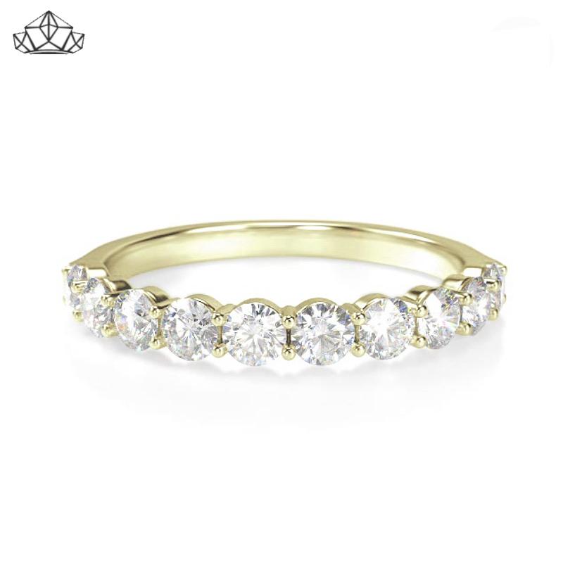 14KY 0.70ctw Shared Prong Natural Diamond Ring 3.0mm