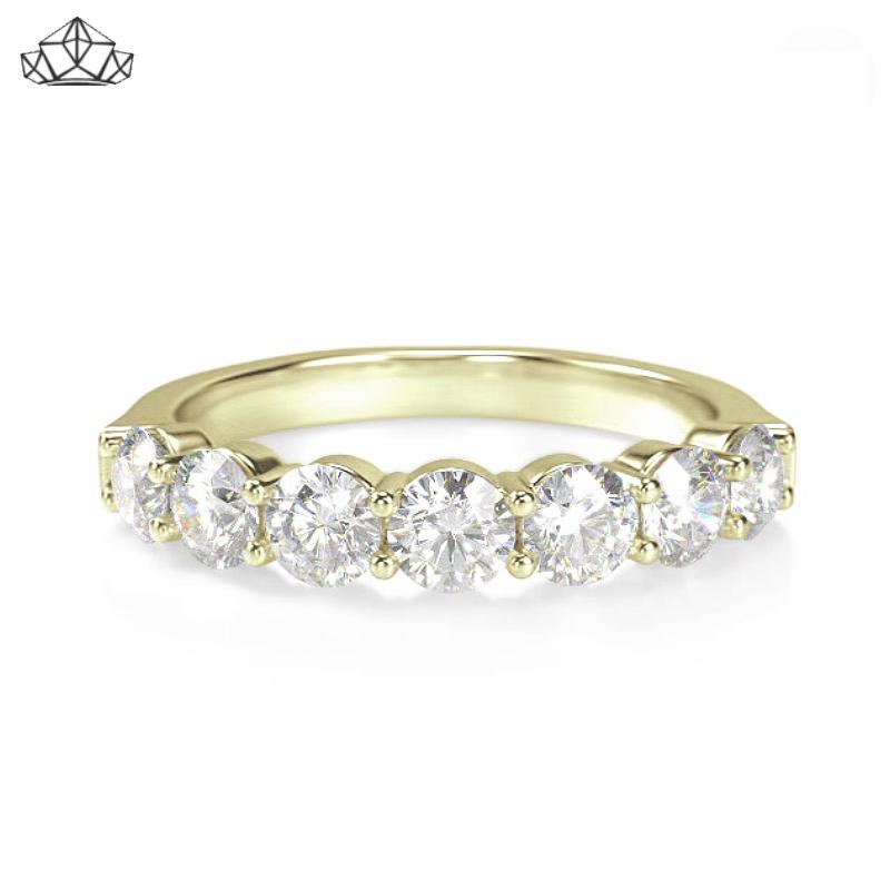 14KY 1.05ctw Shared Prong Natural Diamond Ring 4.0mm