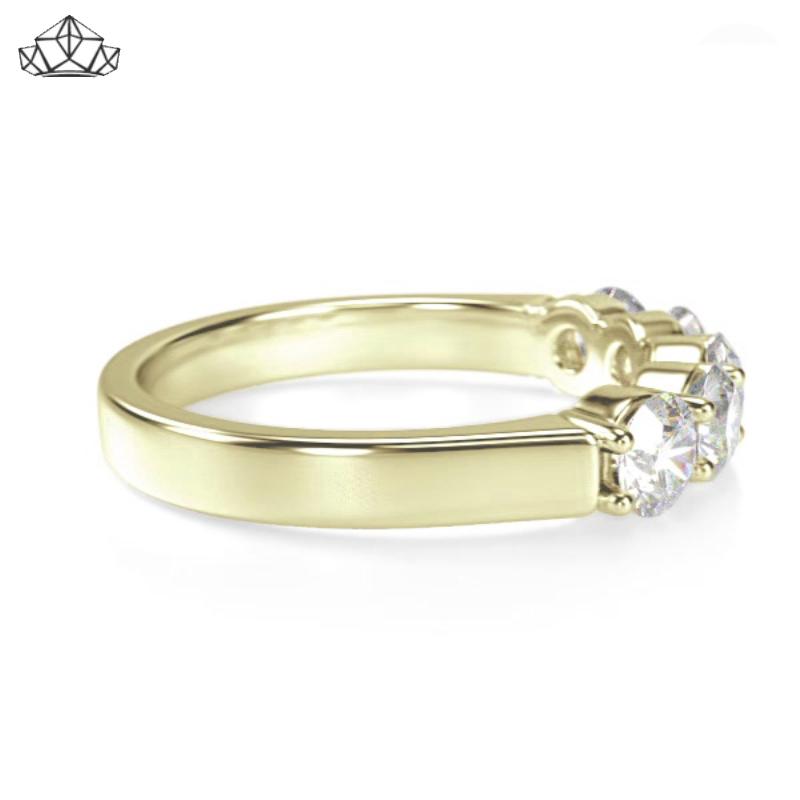 14KY 1.00ctw Shared Prong Natural Diamond Ring 4.5mm
