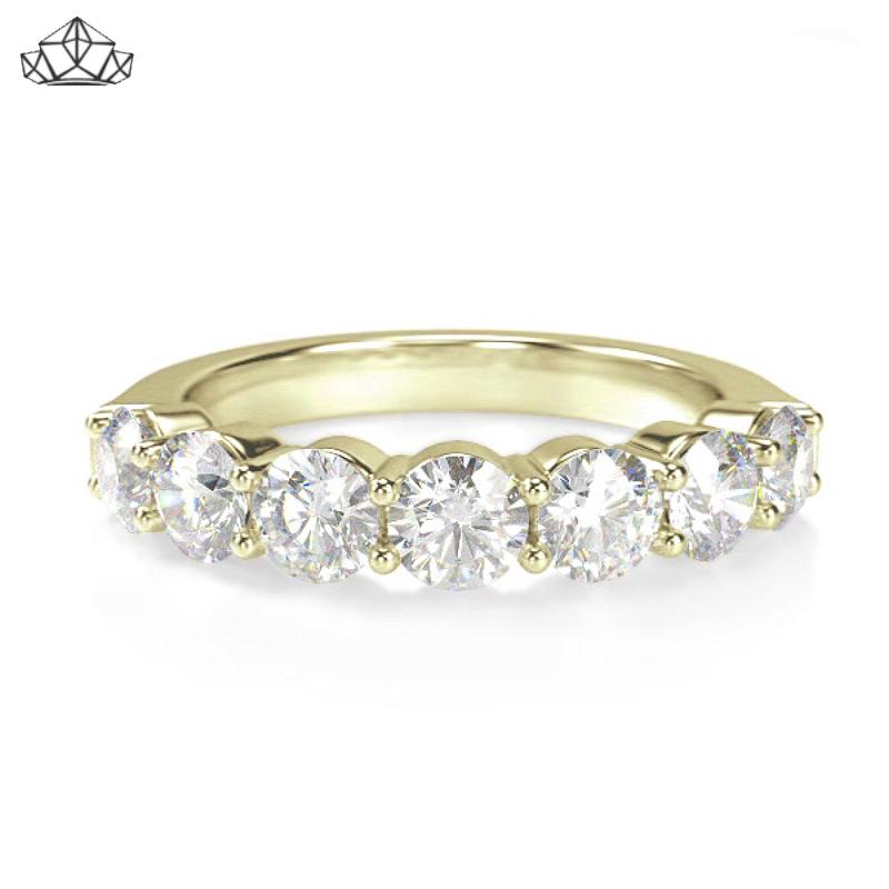 14KY 1.40ctw Shared Prong Natural Diamond Ring 4.5mm