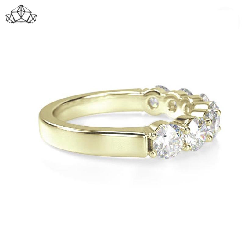 14KY 1.40ctw Shared Prong Natural Diamond Ring 4.5mm