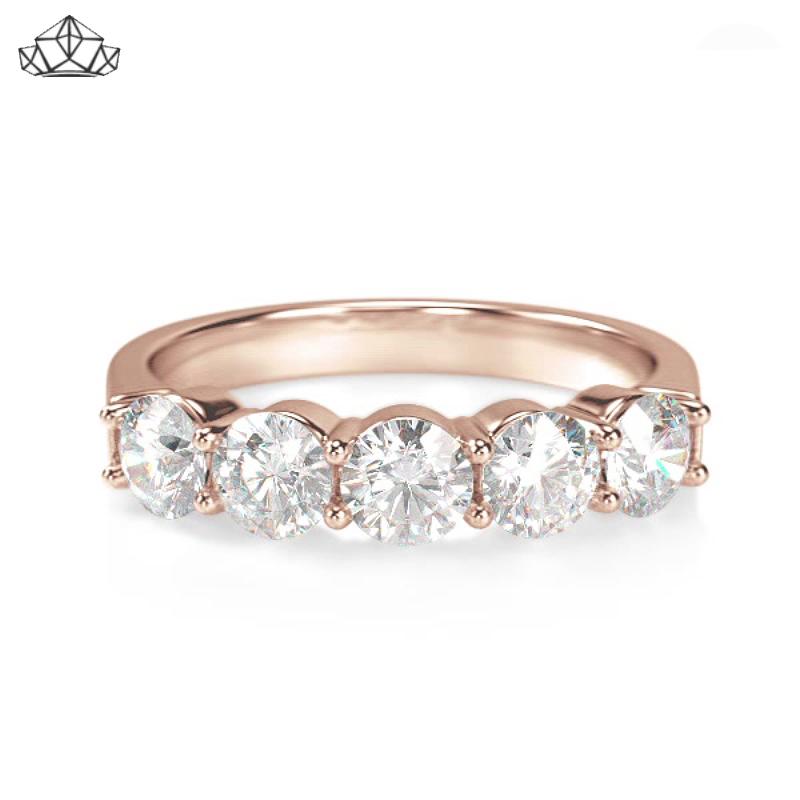 14KR 1.00ctw Shared Prong Natural Diamond Ring 4.5mm