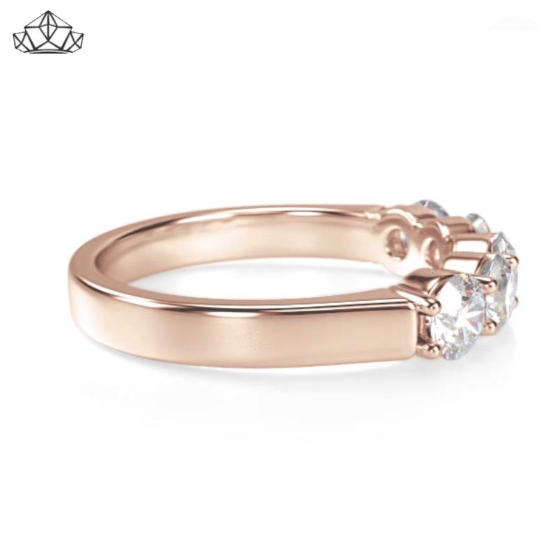 14KR 1.00ctw Shared Prong Natural Diamond Ring 4.5mm