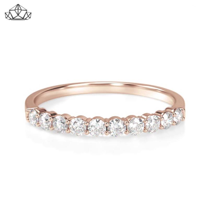 14KR 0.30ctw Shared Prong Natural Diamond Ring 2.0mm