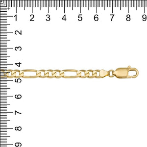 10KY 5.7mm Italian Solid Figaro Necklace