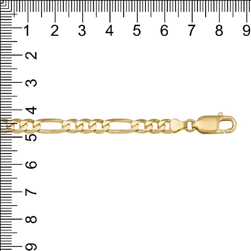 10KY 5.7mm Italian Solid Figaro Necklace