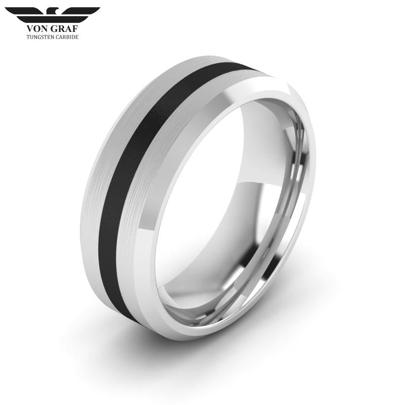 Tungsten Carbide Luxury Fit Ring 8mm