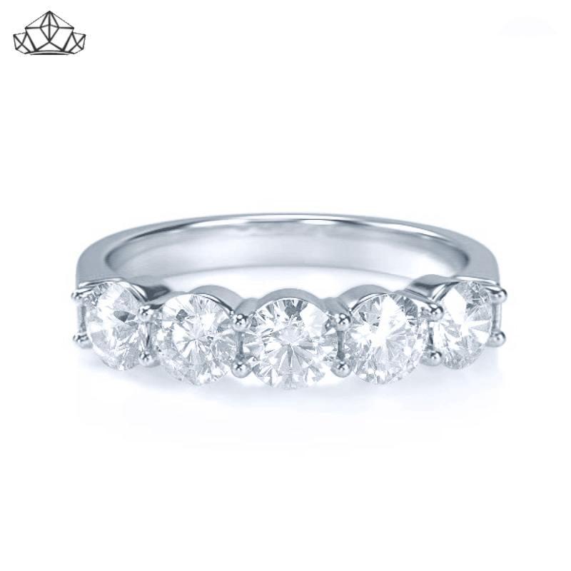 14KW 1.00ctw Shared Prong Natural Diamond Ring 4.5mm